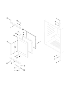 Door Parts Diagram and Parts List for KURR204ESB00  KitchenAid Refrigerator