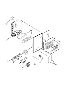 Dispenser Parts Diagram and Parts List for BRS75BRANA00  Whirlpool Refrigerator