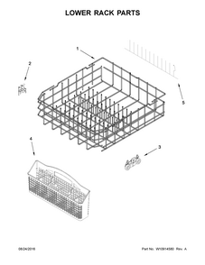 Lower Rack Parts Diagram and Parts List for 66514529N610  Kenmore Dishwasher