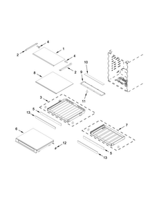 Shelf Parts Diagram and Parts List for KUBL304ESS00  KitchenAid Cooler