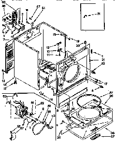 Cabinet Parts Diagram and Parts List for LEC6646AZO  Whirlpool Dryer