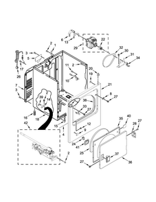 Cabinet Parts Diagram and Parts List for RGD4516FW0  Roper Dryer