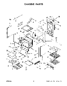 Chassis Parts Diagram and Parts List for YKSEB900EWH6  KitchenAid Range