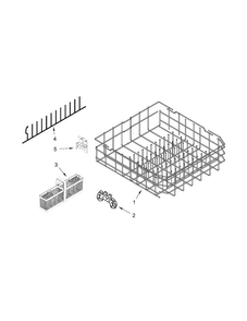 Lower Rack Parts Diagram and Parts List for KDFE454CSS1  KitchenAid Dishwasher