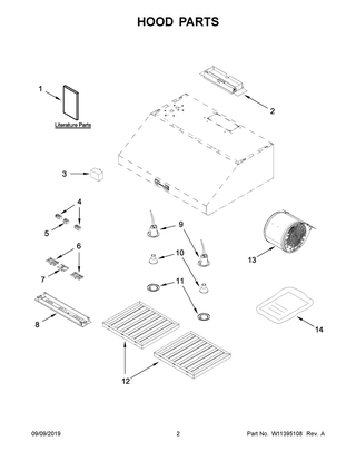 Hood Parts Diagram and Parts List for KVUC600JSS0  Whirlpool Range Hood