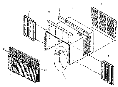 Cabinet Diagram and Parts List for 4848701230  Kenmore Air Conditioner