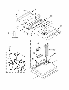 Top And Console Parts Diagram and Parts List for 110C66132410  Kenmore Dryer