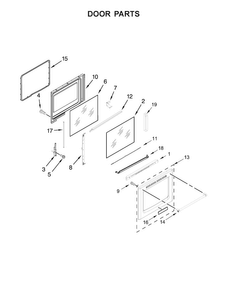 Door Parts Diagram and Parts List for KFEG500EBL0  KitchenAid Range