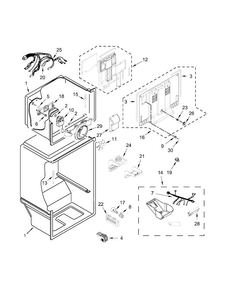 Liner Parts Diagram and Parts List for WRT519SZDM00  Whirlpool Refrigerator