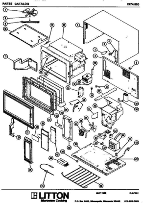01 - Page 2 Diagram and Parts List for 2274000  Whirlpool Microwave