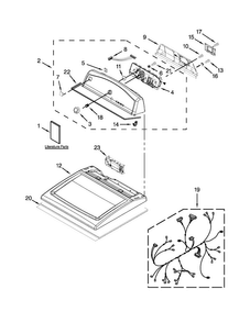 Top And Console Parts Diagram and Parts List for 11077102310  Kenmore Dryer