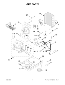 Unit Parts Diagram and Parts List for KUID508HWH00  Whirlpool Ice Maker