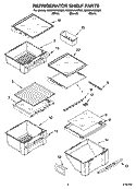 REFRIGERATOR SHELF PARTS Diagram and Parts List for GD2NHAXMQ00  Whirlpool Refrigerator