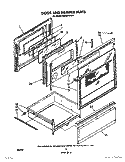 DOOR AND DRAWER Diagram and Parts List for RE960PXVN4  Whirlpool Range