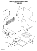 LOWER UNIT AND TUBE PARTS Diagram and Parts List for KBFC42FSS00  KitchenAid Refrigerator