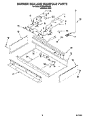 BURNER BOX AND MANIFOLD PARTS Diagram and Parts List for KDRP407HSS06  KitchenAid Range
