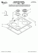 COOKTOP PARTS Diagram and Parts List for RY160LXTB1  Whirlpool Range