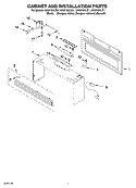 CABINET AND INSTALLATION PARTS Diagram and Parts List for GH8155XJB1  Whirlpool Microwave