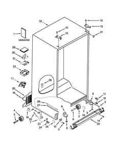 Cabinet Parts Diagram and Parts List for 7KSC24C8EY00  KitchenAid Refrigerator