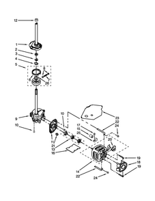Brake, Clutch, Gearcase, Motor Pump Parts Diagram and Parts List for WET3300XQ2  Whirlpool Washer Dryer Combo