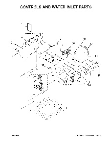 Controls and water inlet parts Diagram and Parts List for 11025122811  Kenmore Washer