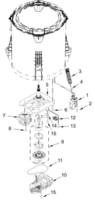Gearcase, Motor And Pump Parts Diagram and Parts List for MVW4005SW0  Whirlpool Washer