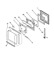 Oven Door Diagram and Parts List for KEBS107DBAL8  KitchenAid Wall Oven