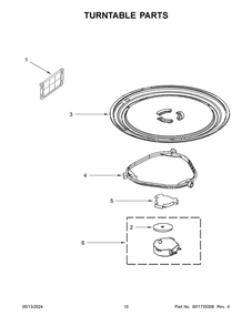 Turntable Parts Diagram and Parts List for YWMH31017HB06  Whirlpool Microwave