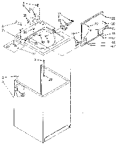 Top And Cabinet Diagram and Parts List for LA5580XSG1  Whirlpool Washer
