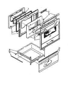 Door And Drawer Diagram and Parts List for RM975PXKN0  Whirlpool Microwave Oven Combo