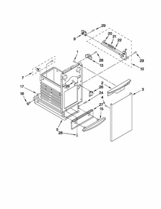 Container Parts Diagram and Parts List for 66513612102  Kenmore Trash Compactor