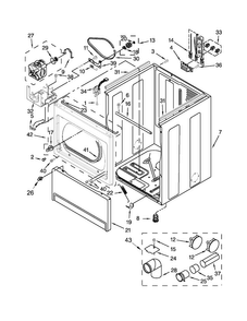 Cabinet Parts Diagram and Parts List for WED5800BW0  Whirlpool Dryer