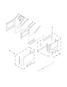 Lower Door Parts Diagram and Parts List for WGE555S0BW01  Whirlpool Range