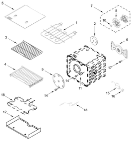 Internal Oven Parts (30 In) Diagram and Parts List for KFDC558JAV03  Whirlpool Range