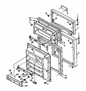 Door Parts Diagram and Parts List for 106U16ESIML  Kenmore Refrigerator