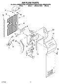 AIR FLOW Diagram and Parts List for KSRB25FHBT05  KitchenAid Refrigerator