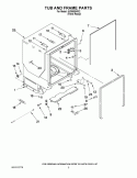 TUB AND FRAME PARTS Diagram and Parts List for IUD9500WX2  Whirlpool Dishwasher