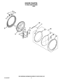 DOOR PARTS Diagram and Parts List for BNQ11CVANA0  Whirlpool Washer