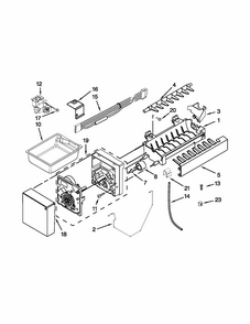 Ice Maker Diagram and Parts List for 59679533019  Kenmore Refrigerator