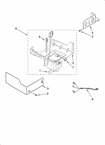Pump Parts Diagram and Parts List for 10689589700  Kenmore Ice Maker