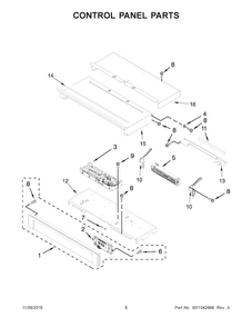 Control Panel Parts Diagram and Parts List for WOS92EC0AE04  Whirlpool Wall Oven