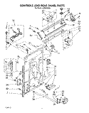 CONTROLS AND REAR PANEL Diagram and Parts List for LA4800XSW0  Whirlpool Washer