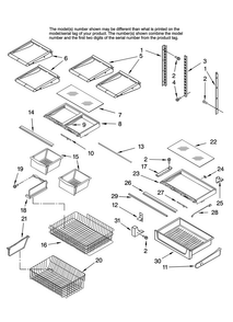 Shelf Parts Diagram and Parts List for KBLS22ETSS11  KitchenAid Refrigerator