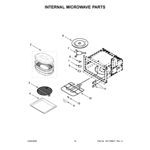 Internal Microwave Parts Diagram and Parts List for KOEC430RSS01  KitchenAid Microwave