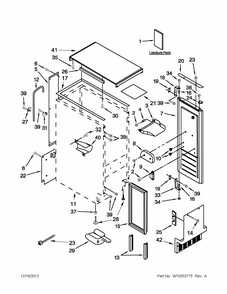 Cabinet Liner And Door Parts Diagram and Parts List for 10689589707  Kenmore Ice Maker