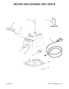 Motor And Housing Unit Parts Diagram and Parts List for KFP0930BU1  KitchenAid Food Processor
