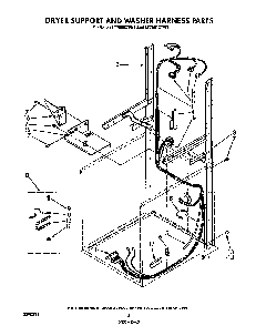 Dryer Support And Washer Harness Diagram and Parts List for LT5004XTW1  Whirlpool Washer Dryer Combo