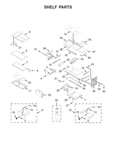 Shelf Parts Diagram and Parts List for KRFC704FPS00  KitchenAid Refrigerator