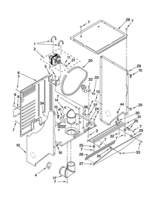 Dryer Cabinet And Motor Parts Diagram and Parts List for 11098752798  Kenmore Washer Dryer Combo