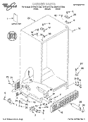 CABINET, LITERATURE Diagram and Parts List for GD5SHAXKQ00  Whirlpool Refrigerator